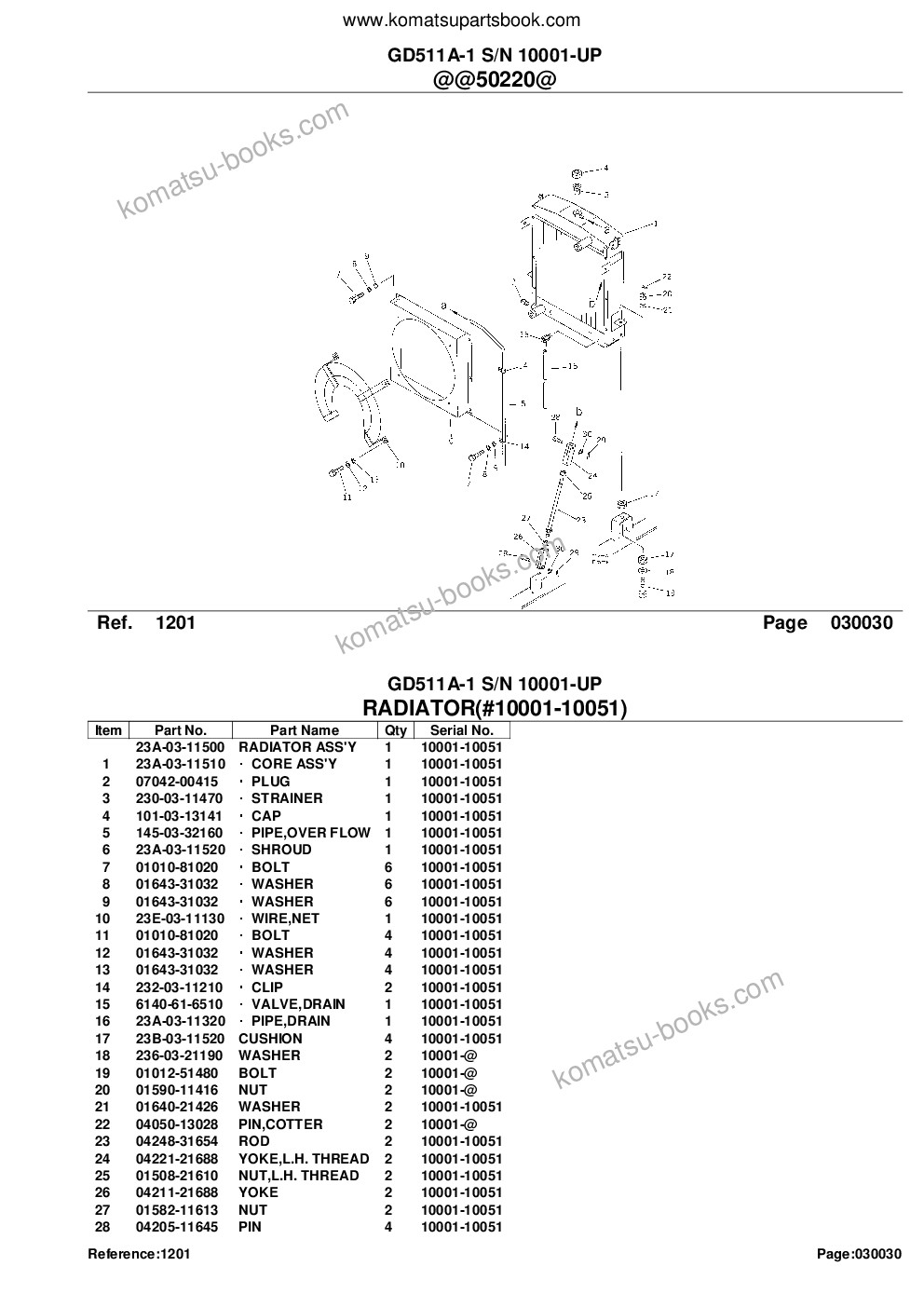 Komatsu gd511a-1 s/n 10001-up Catálogo de piezas cover Page 6