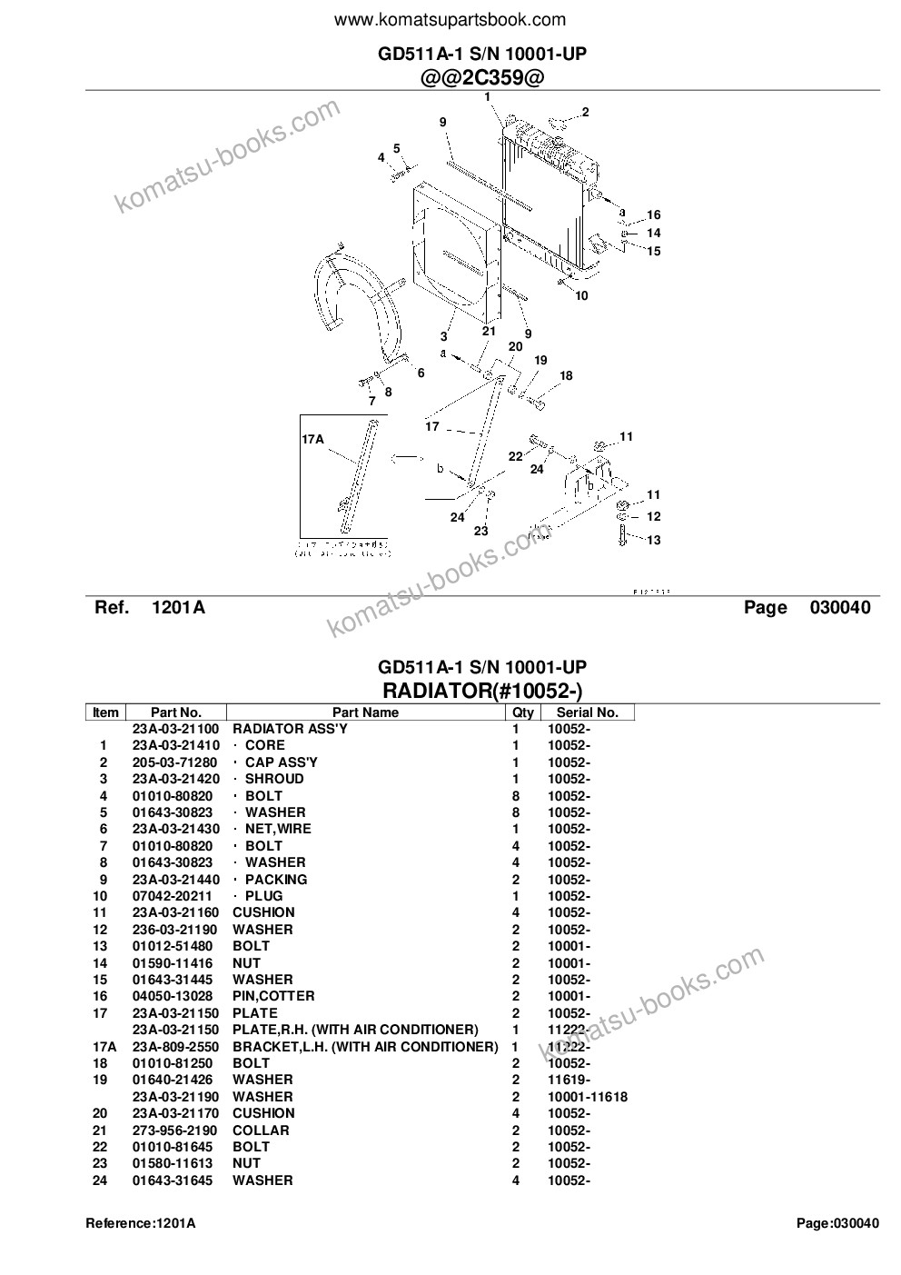 Komatsu gd511a-1 s/n 10001-up Catálogo de piezas cover Page 8