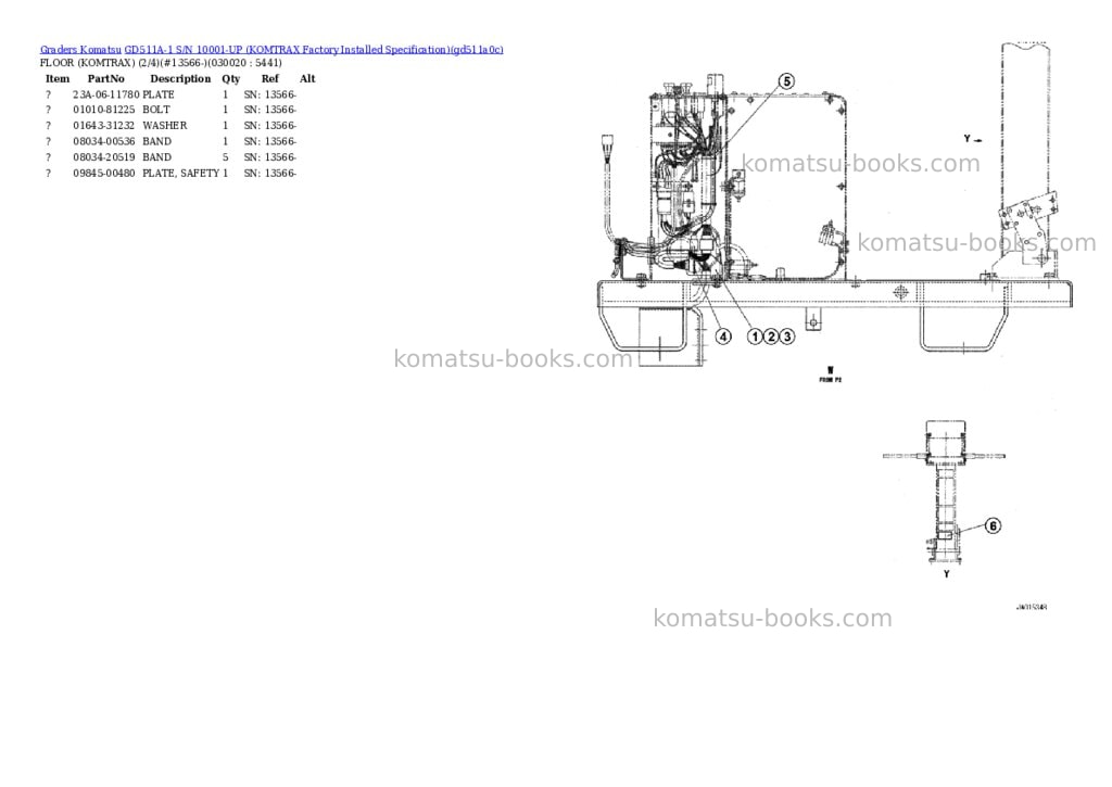 Komatsu GD511A-1 S/N 10001-UP (KOMTRAX Factory Installed Specification) Parts catalog cover Page 2 Komatsu GD511A-1 S/N 10001-UP (KOMTRAX Factory Installed Specification) Parts catalog cover Page 2