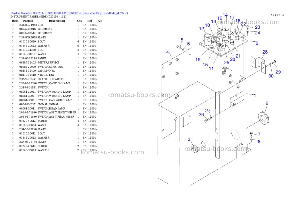 Komatsu gd521a-1e s/n 12001-up s6d102e-2 emission eng. installed Parts catalog cover Page 10