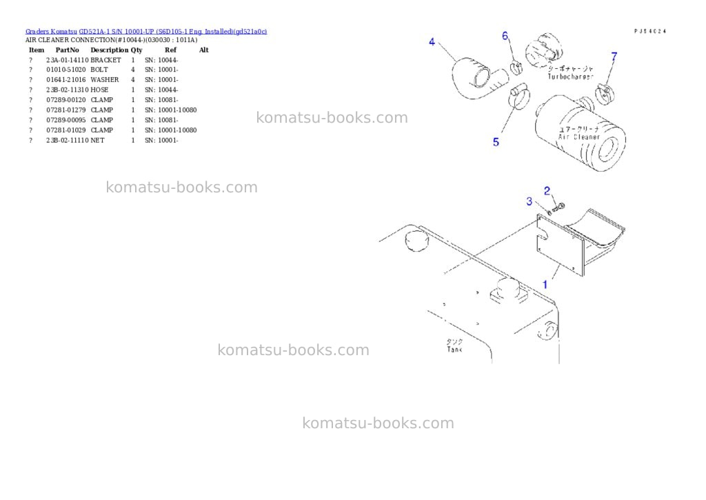 Komatsu gd521a-1 s/n 10001-up s6d105-1 eng. installed Parts catalog cover Page 2 Komatsu gd521a-1 s/n 10001-up s6d105-1 eng. installed Parts catalog cover Page 2