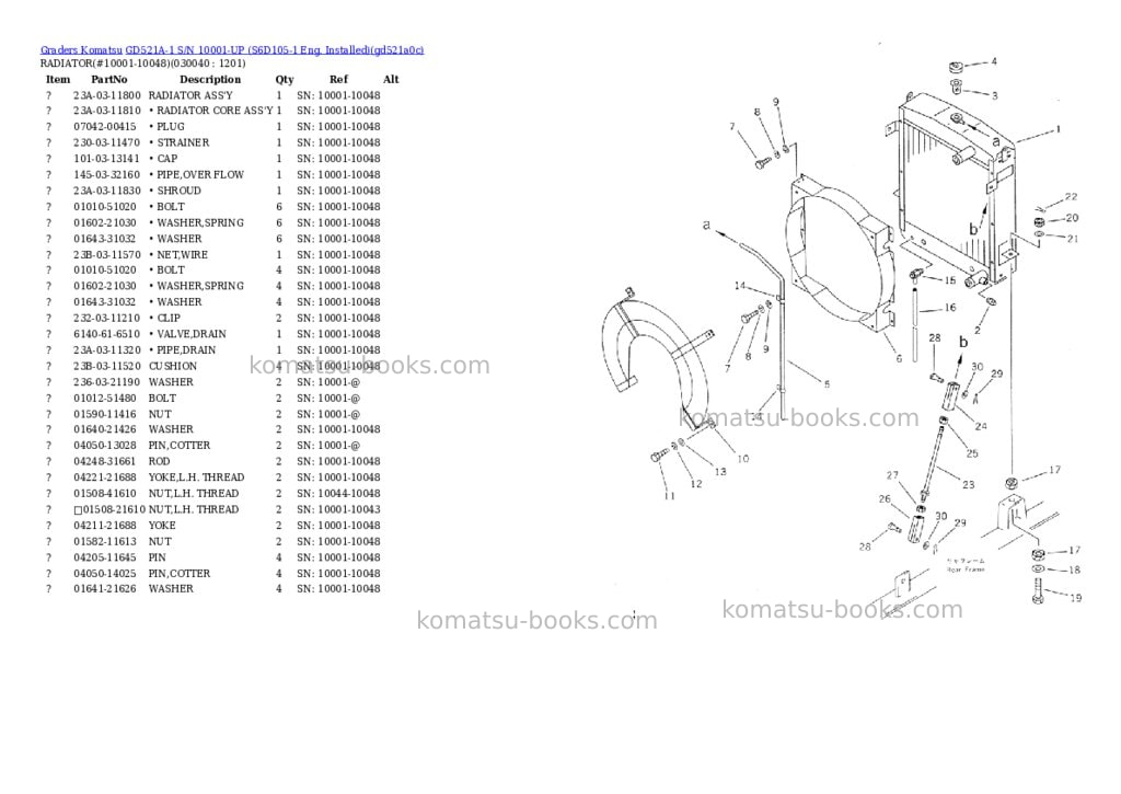 Komatsu gd521a-1 s/n 10001-up s6d105-1 eng. installed Parts catalog cover Page 3 Komatsu gd521a-1 s/n 10001-up s6d105-1 eng. installed Parts catalog cover Page 3