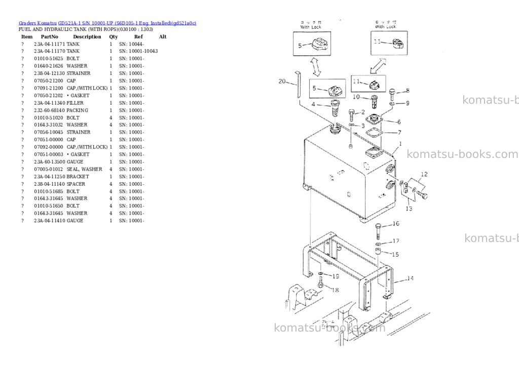 Komatsu gd521a-1 s/n 10001-up s6d105-1 eng. installed Parts catalog cover Page 9 Komatsu gd521a-1 s/n 10001-up s6d105-1 eng. installed Parts catalog cover Page 9