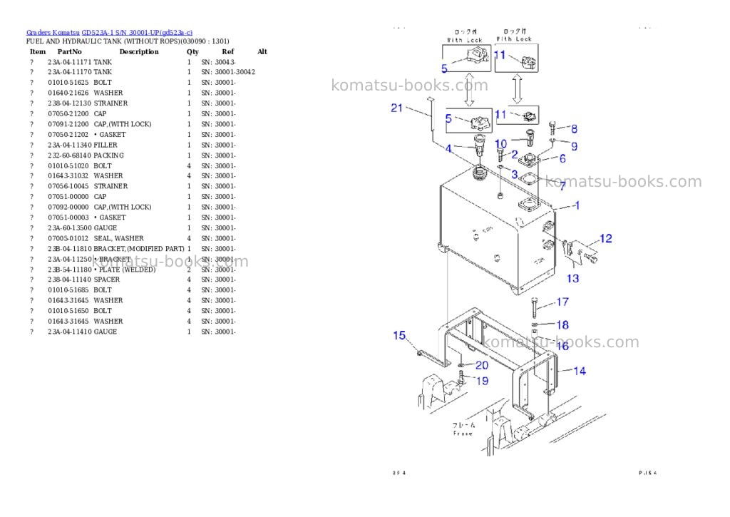 Komatsu gd523a-1 s/n 30001-up Parts catalog cover Page 2