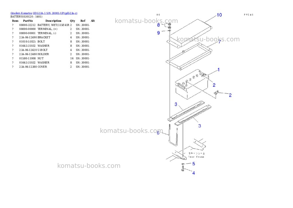Komatsu gd523a-1 s/n 30001-up Parts catalog cover Page 5