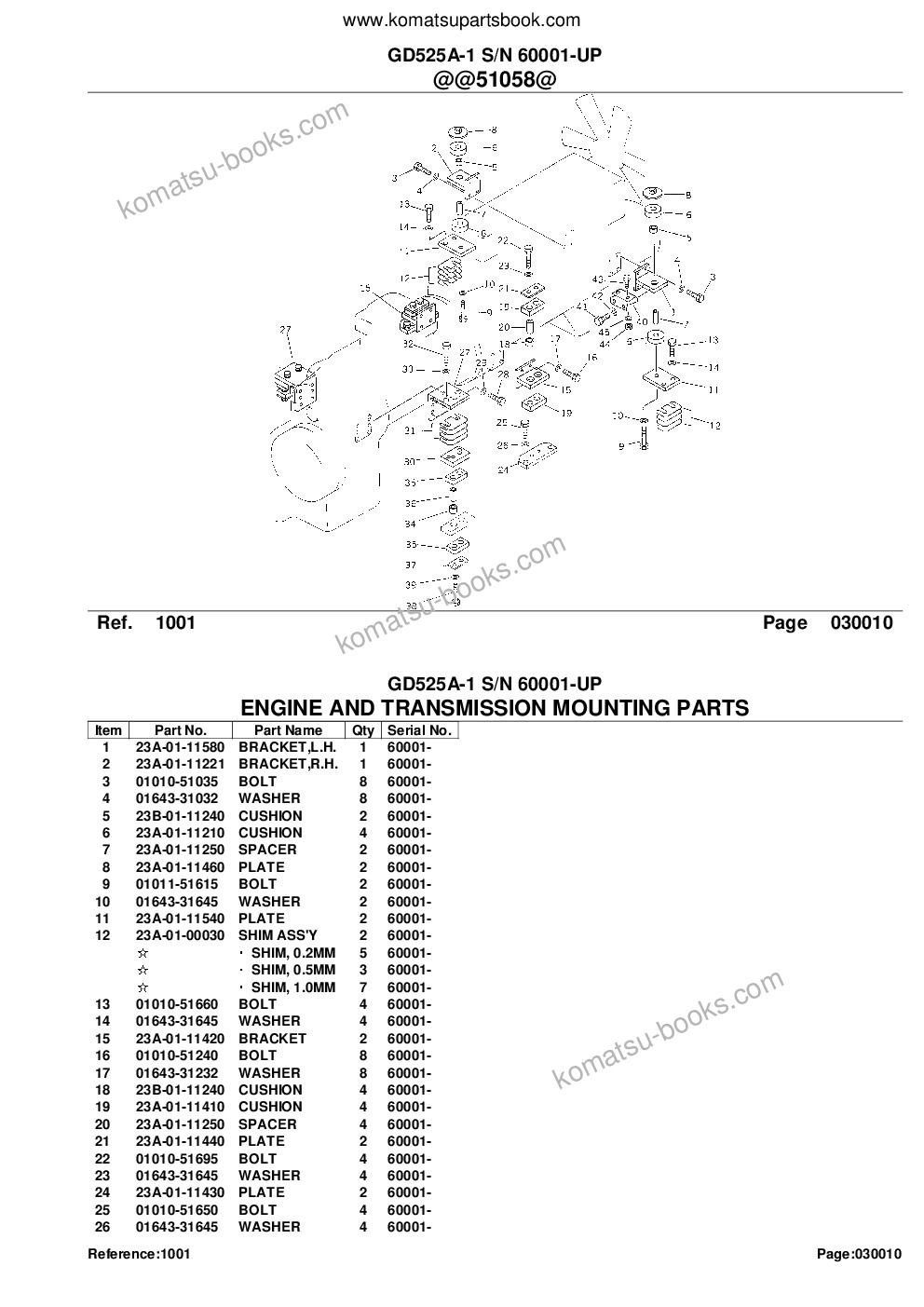 Komatsu gd525a-1 s/n 60001-up Parts catalog cover Page 3