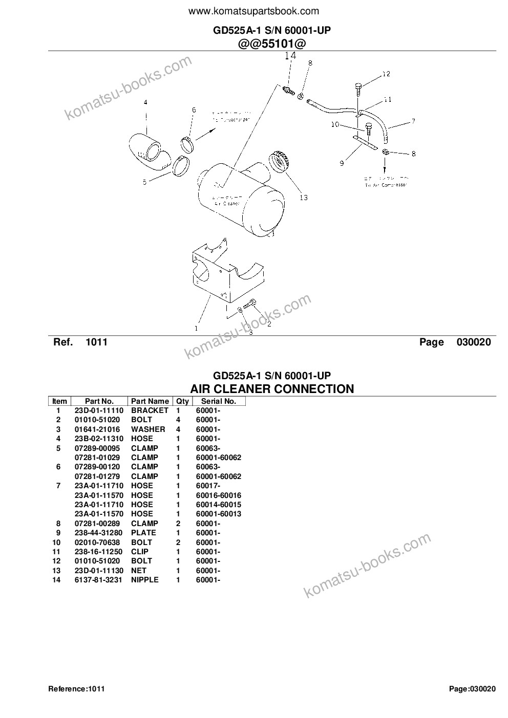 Komatsu gd525a-1 s/n 60001-up Parts catalog cover Page 5