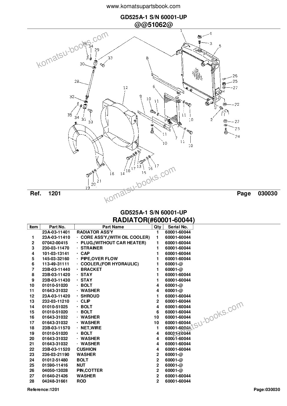 Komatsu gd525a-1 s/n 60001-up Parts catalog cover Page 6