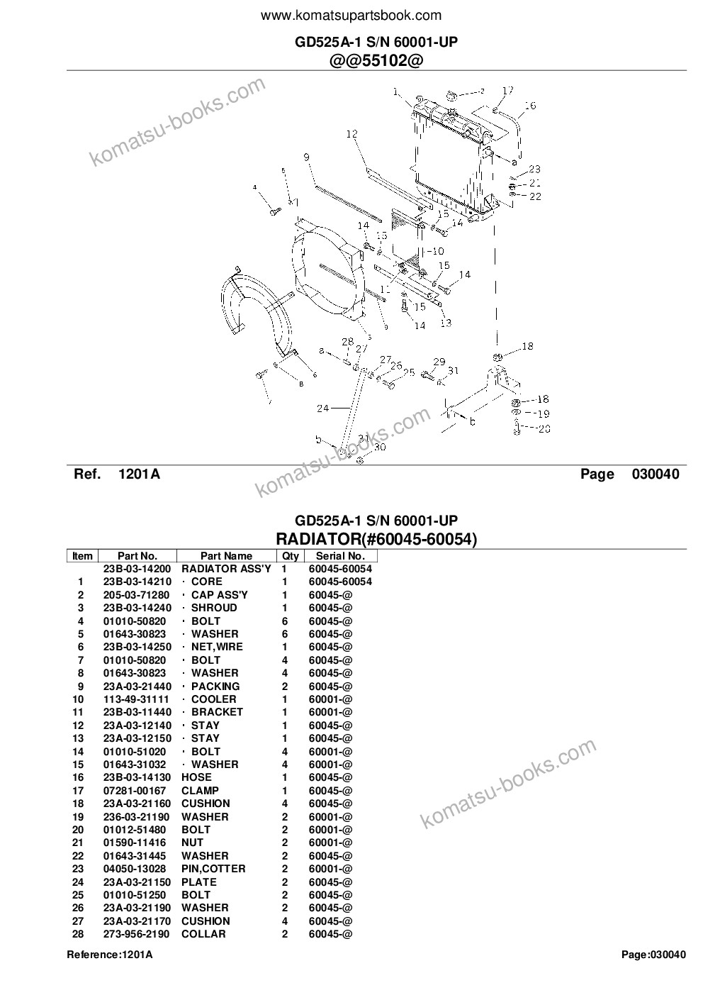 Komatsu gd525a-1 s/n 60001-up Parts catalog cover Page 8
