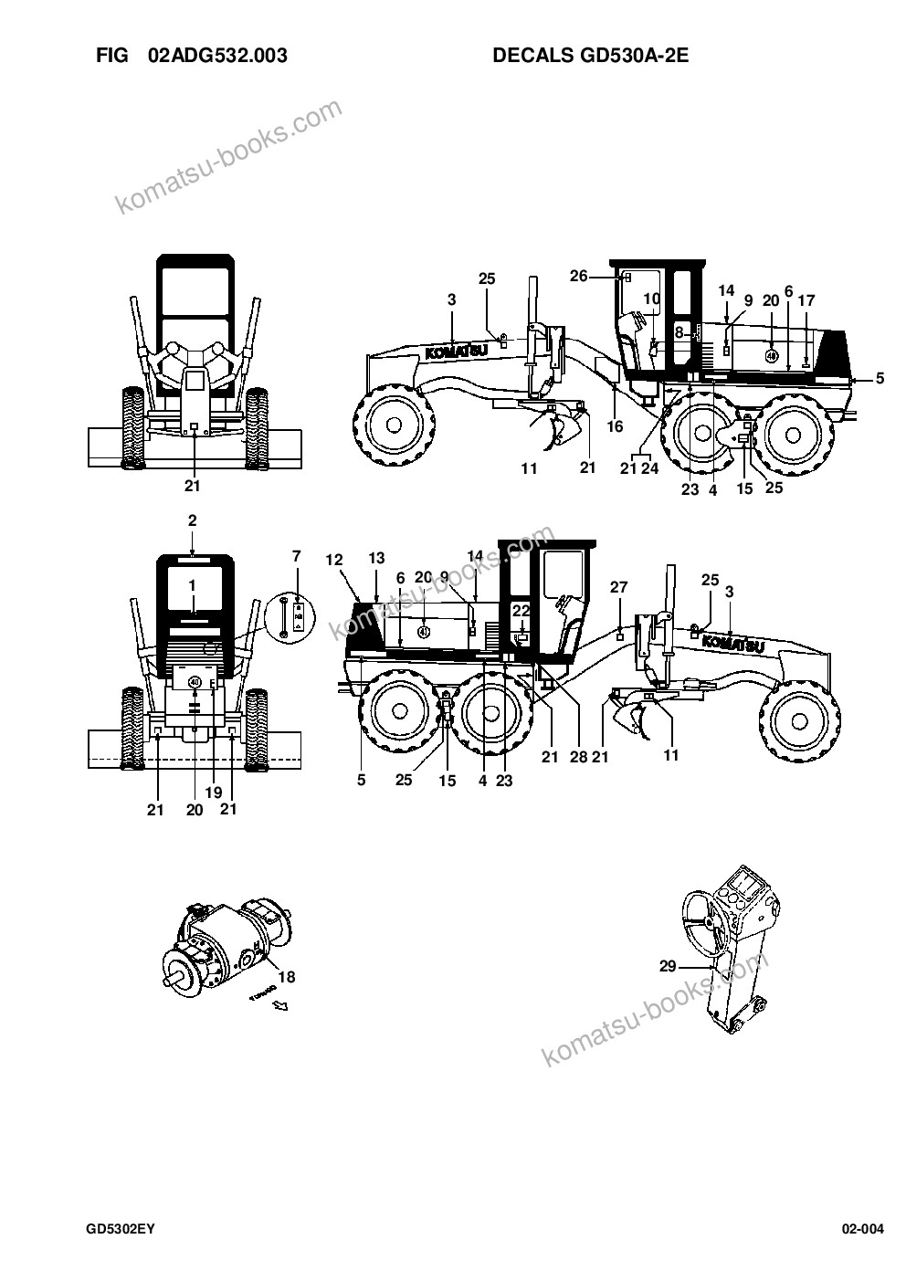 Komatsu gd530a/aw-2ey s/n 210098-up Parts catalog cover Page 5