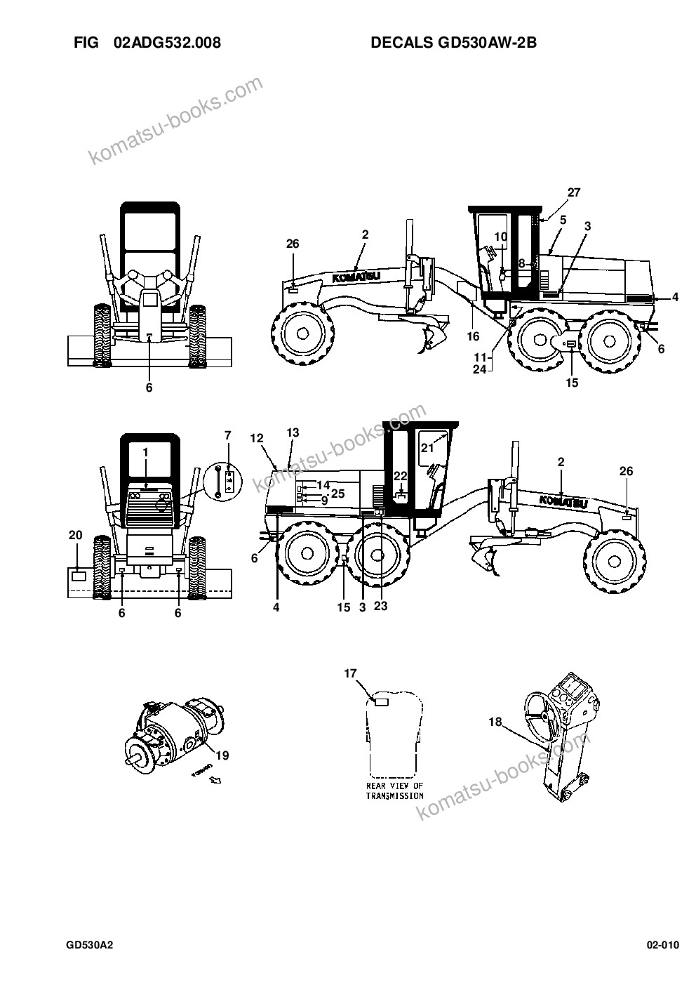 Komatsu gd530a/aw-2a/2b/2c w/s6d102 s/n 202002-up Parts catalog cover Page 10 Komatsu gd530a/aw-2a/2b/2c w/s6d102 s/n 202002-up Parts catalog cover Page 10