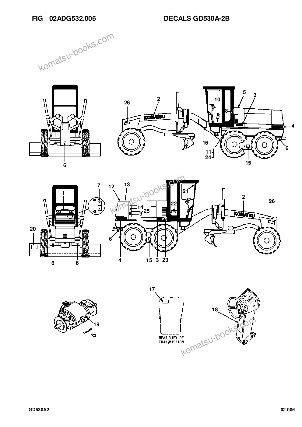 Komatsu gd530a/aw-2a/2b/2c w/s6d102 s/n 202002-up Parts catalog cover Page 6 Komatsu gd530a/aw-2a/2b/2c w/s6d102 s/n 202002-up Parts catalog cover Page 6