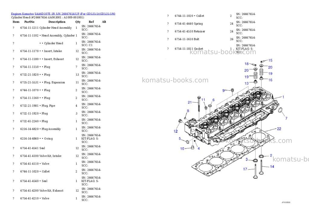 Komatsu saa6d107e-1r s/n 26667654-up for gd535-5 Parts catalog cover Page 2 Komatsu saa6d107e-1r s/n 26667654-up for gd535-5 Parts catalog cover Page 2