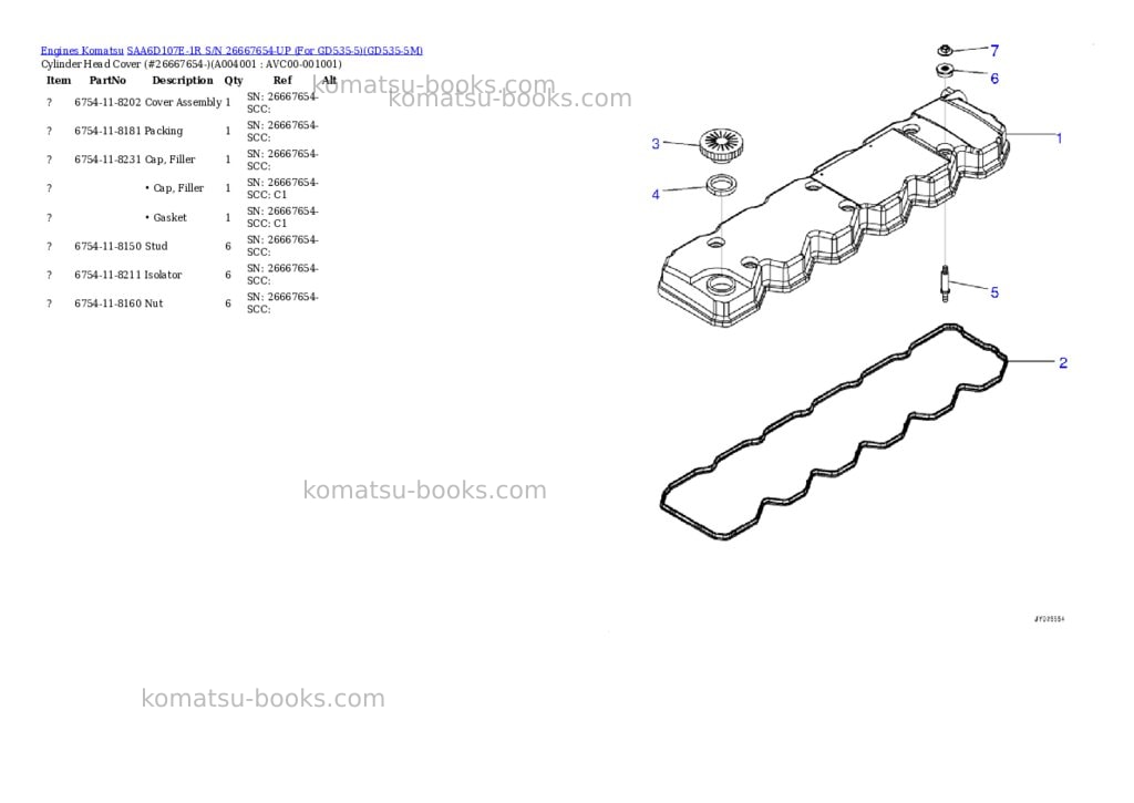 Komatsu saa6d107e-1r s/n 26667654-up for gd535-5 Parts catalog cover Page 3 Komatsu saa6d107e-1r s/n 26667654-up for gd535-5 Parts catalog cover Page 3