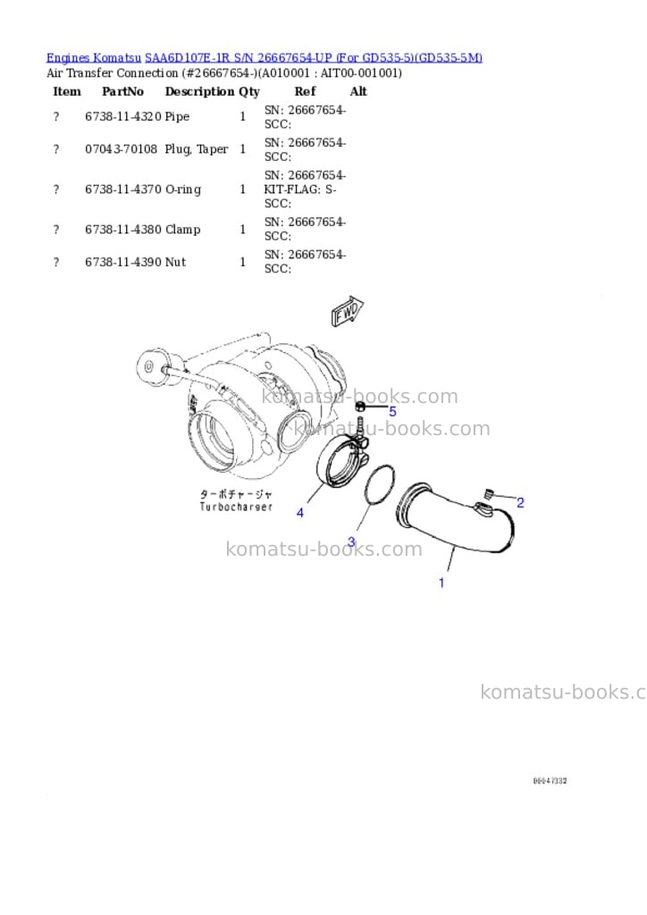 Komatsu saa6d107e-1r s/n 26667654-up for gd535-5 Parts catalog cover Page 9 Komatsu saa6d107e-1r s/n 26667654-up for gd535-5 Parts catalog cover Page 9