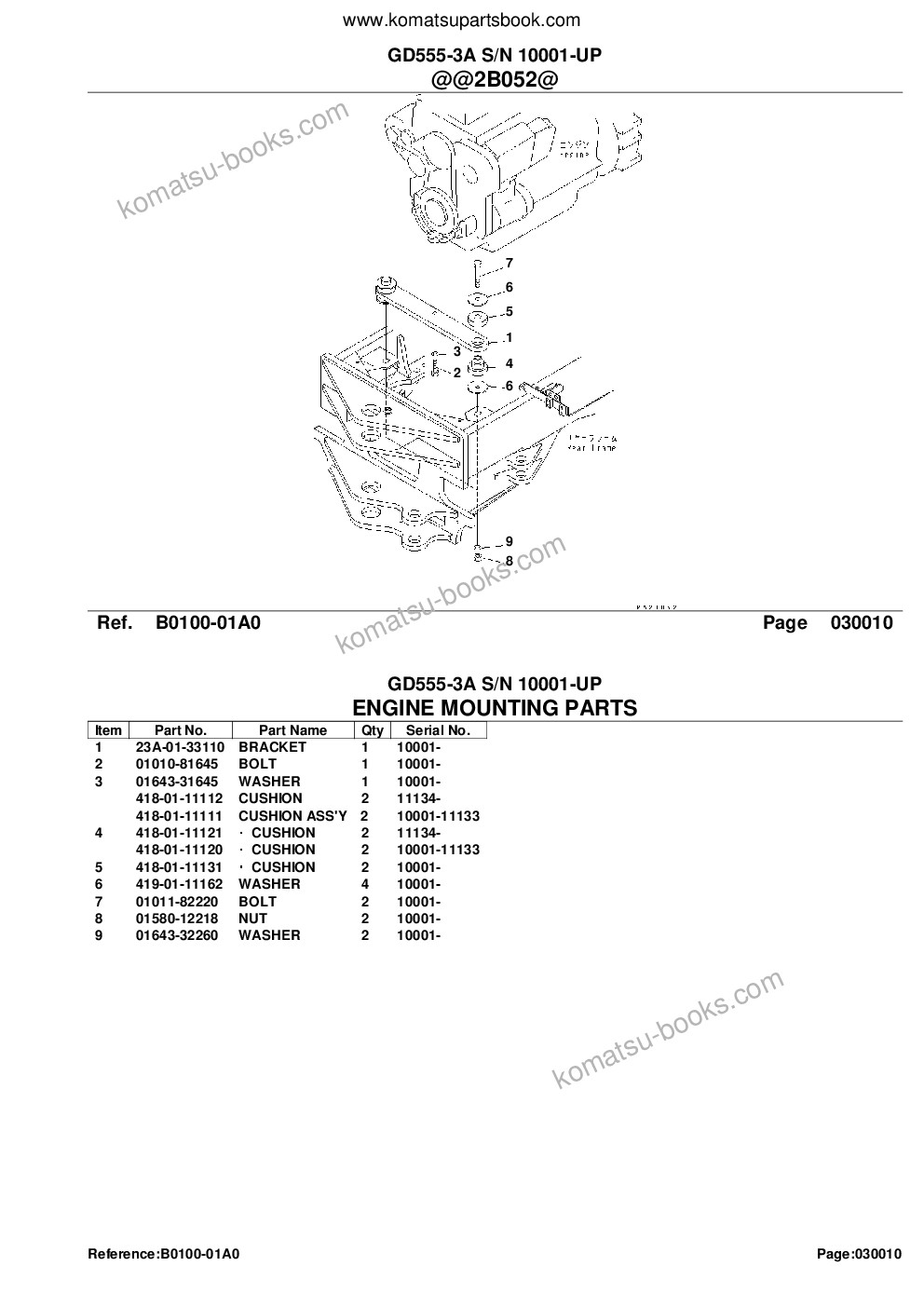 Komatsu gd555-3a s/n 10001-up Catálogo de piezas cover Page 3