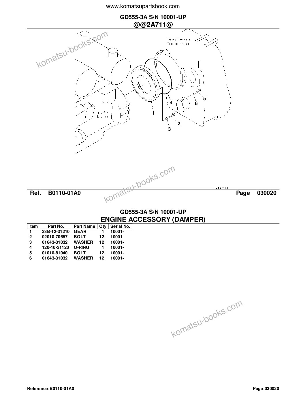 Komatsu gd555-3a s/n 10001-up Catálogo de piezas cover Page 4