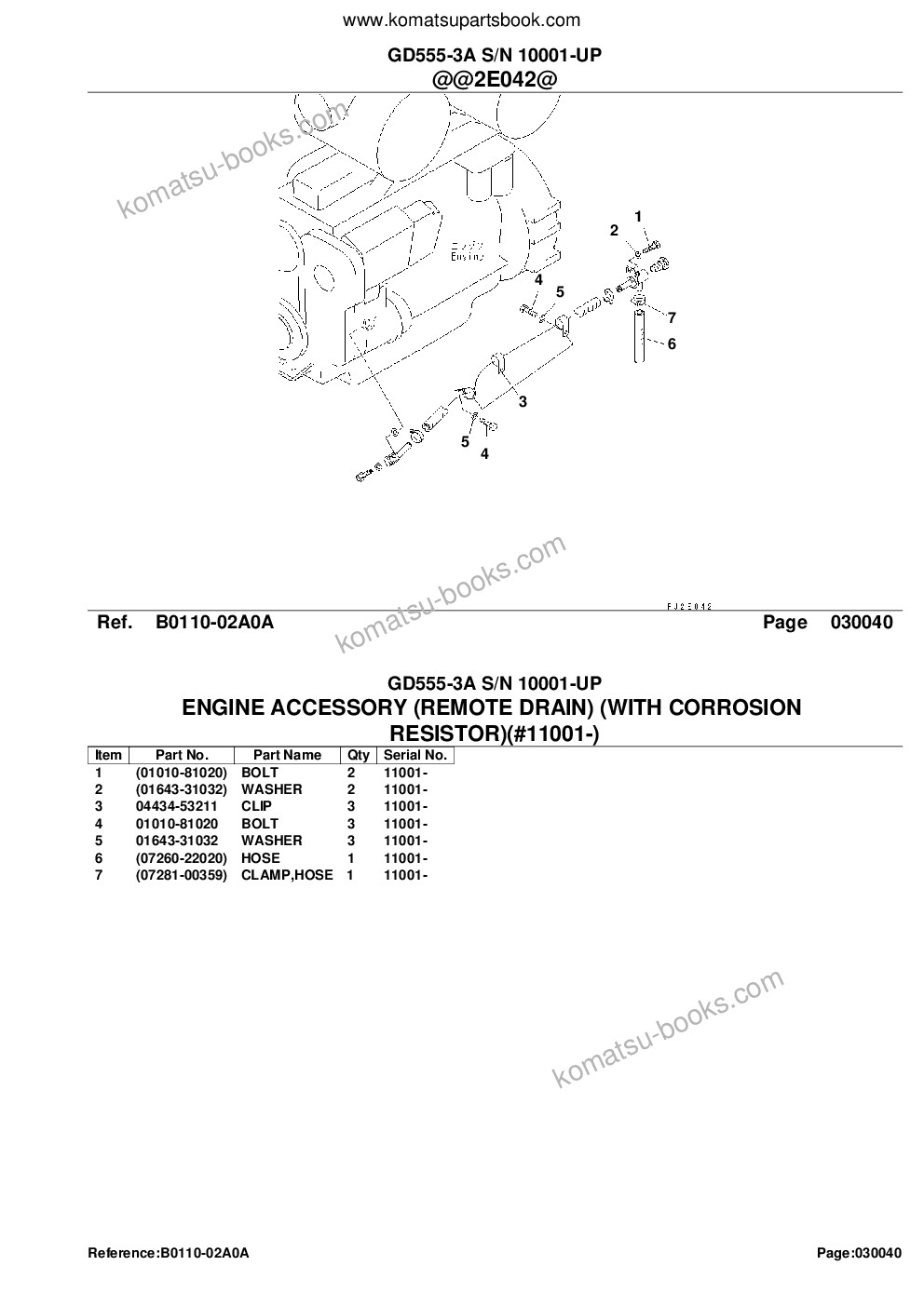Komatsu gd555-3a s/n 10001-up Catálogo de piezas cover Page 6