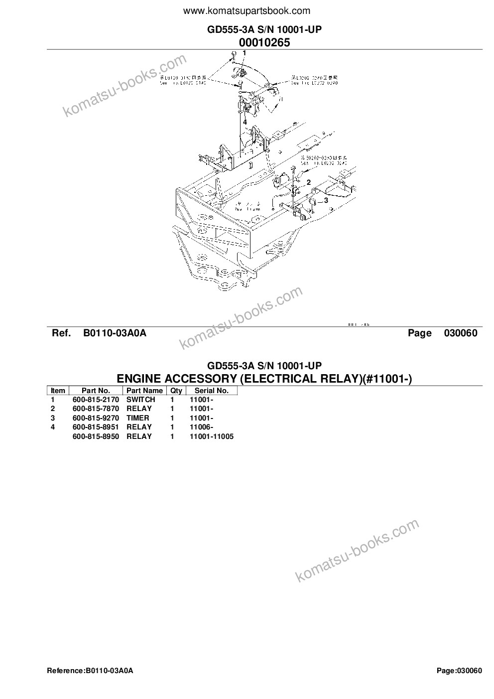 Komatsu gd555-3a s/n 10001-up Catálogo de piezas cover Page 8