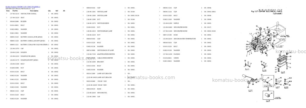 Komatsu GD600R-1 S/N 10002-UP Parts catalog cover Page 10