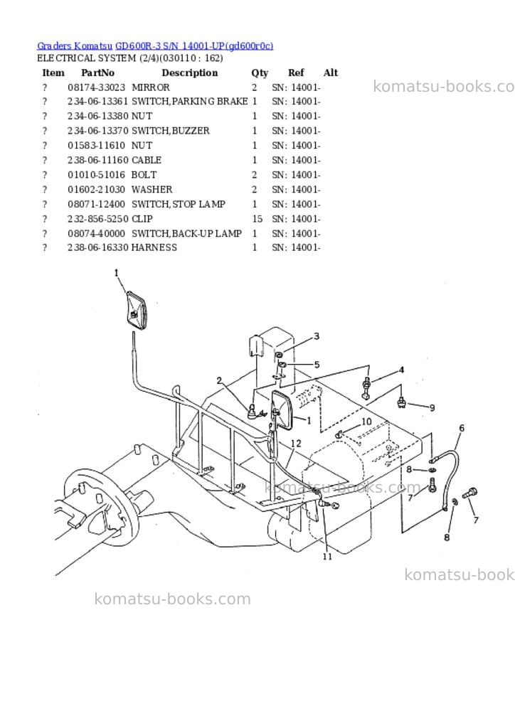 Komatsu GD600R-3 S/N 14001-UP Parts catalog cover Page 10