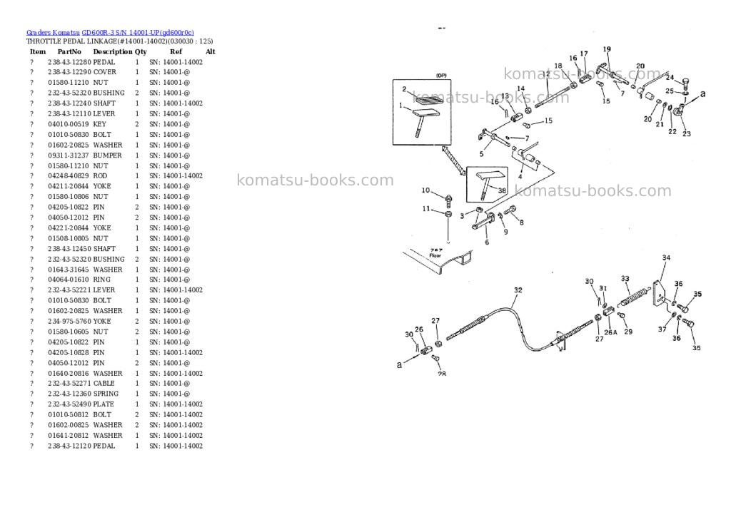 Komatsu GD600R-3 S/N 14001-UP Parts catalog cover Page 2