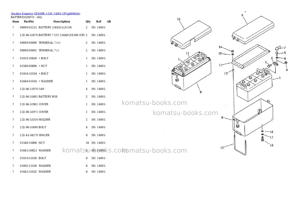 Komatsu gd600r-3 s/n 14001-up Parts catalog cover Page 6