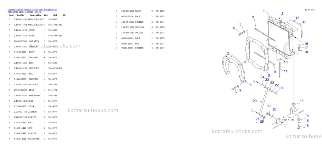 Komatsu gd605a-5s s/n 4001-up Parts catalog cover Page 3