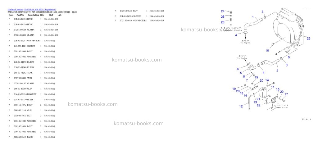 Komatsu gd605a-5s s/n 4001-up Parts catalog cover Page 9