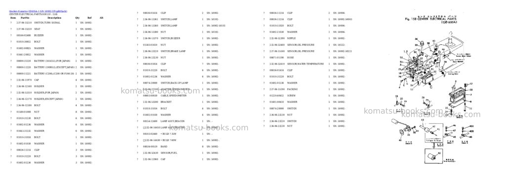 Komatsu gd605a-1 s/n 50002-up Parts catalog cover Page 10