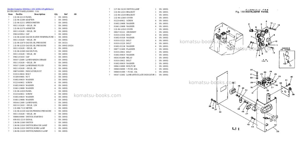 Komatsu GD605A-1 S/N 50002-UP Parts catalog cover Page 8 Komatsu GD605A-1 S/N 50002-UP Parts catalog cover Page 8