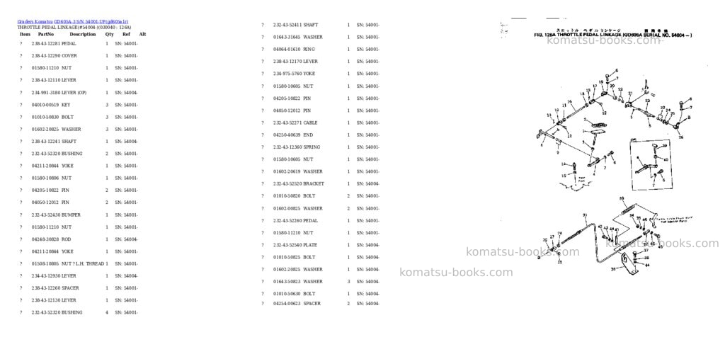 Komatsu GD605A-3 S/N 54001-UP Parts catalog cover Page 3
