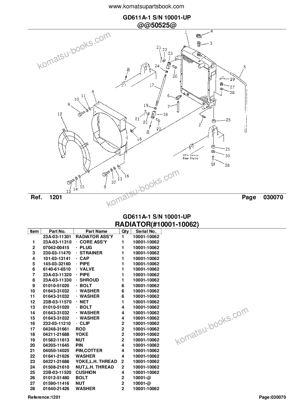 Komatsu gd611a-1 s/n 10001-up Parts catalog cover Page 10