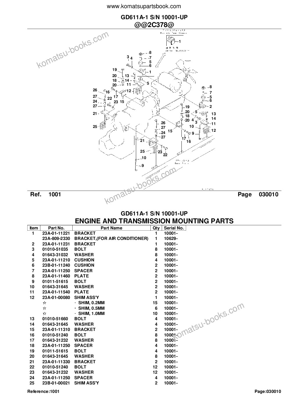 Komatsu gd611a-1 s/n 10001-up Parts catalog cover Page 3
