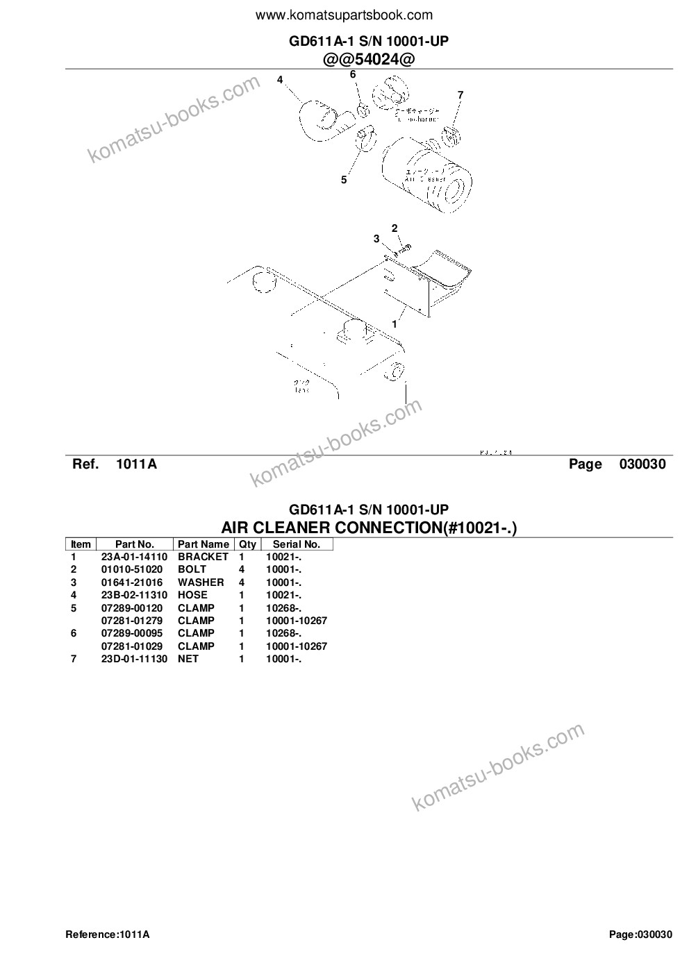 Komatsu gd611a-1 s/n 10001-up Parts catalog cover Page 6
