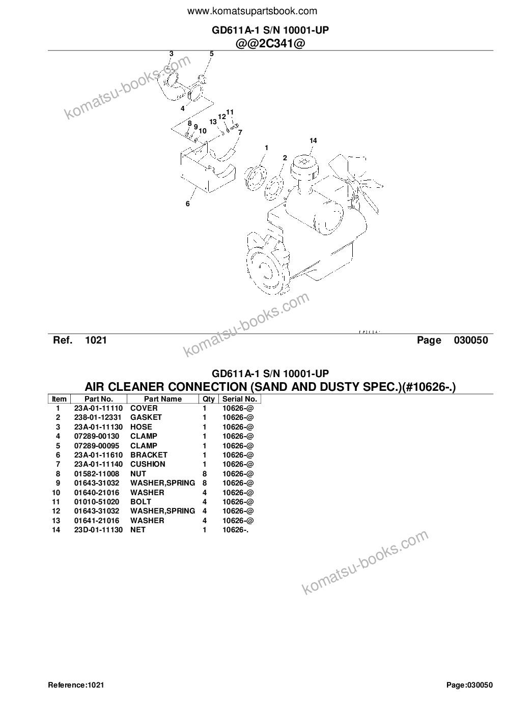 Komatsu gd611a-1 s/n 10001-up Parts catalog cover Page 8