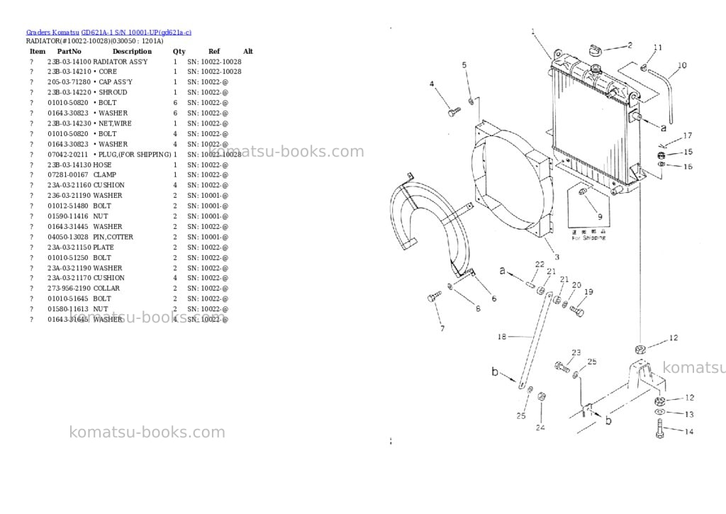 Komatsu gd621a-1 s/n 10001-up Parts catalog cover Page 4 Komatsu gd621a-1 s/n 10001-up Parts catalog cover Page 4