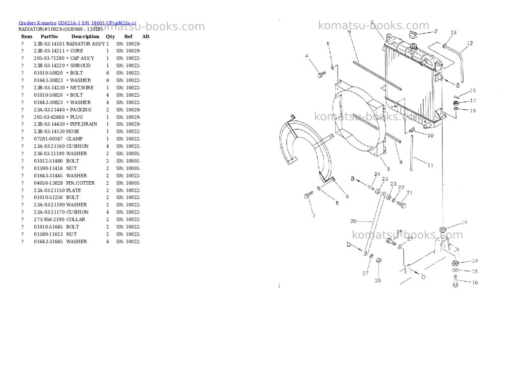 Komatsu gd621a-1 s/n 10001-up Parts catalog cover Page 5 Komatsu gd621a-1 s/n 10001-up Parts catalog cover Page 5