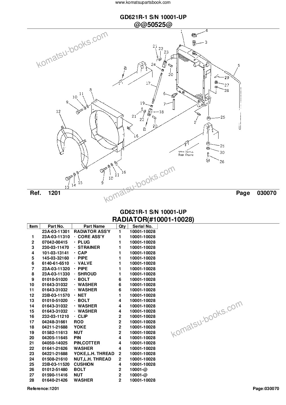 Komatsu gd621r-1 s/n 10001-up Parts catalog cover Page 10 Komatsu gd621r-1 s/n 10001-up Parts catalog cover Page 10