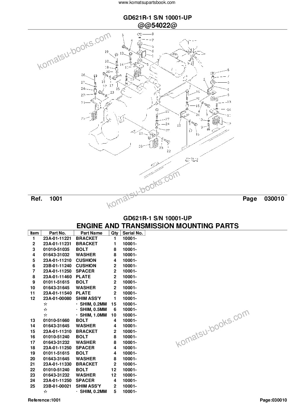 Komatsu gd621r-1 s/n 10001-up Parts catalog cover Page 3 Komatsu gd621r-1 s/n 10001-up Parts catalog cover Page 3