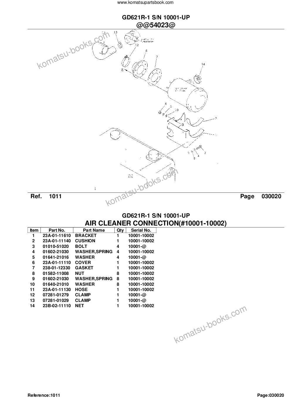 Komatsu gd621r-1 s/n 10001-up Parts catalog cover Page 5 Komatsu gd621r-1 s/n 10001-up Parts catalog cover Page 5