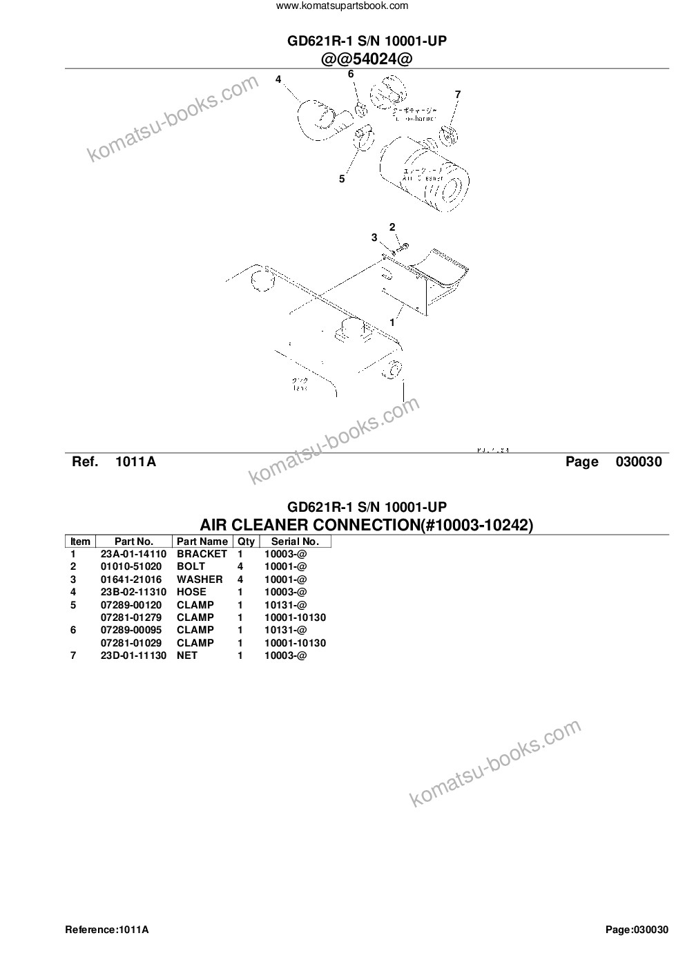 Komatsu gd621r-1 s/n 10001-up Parts catalog cover Page 6 Komatsu gd621r-1 s/n 10001-up Parts catalog cover Page 6