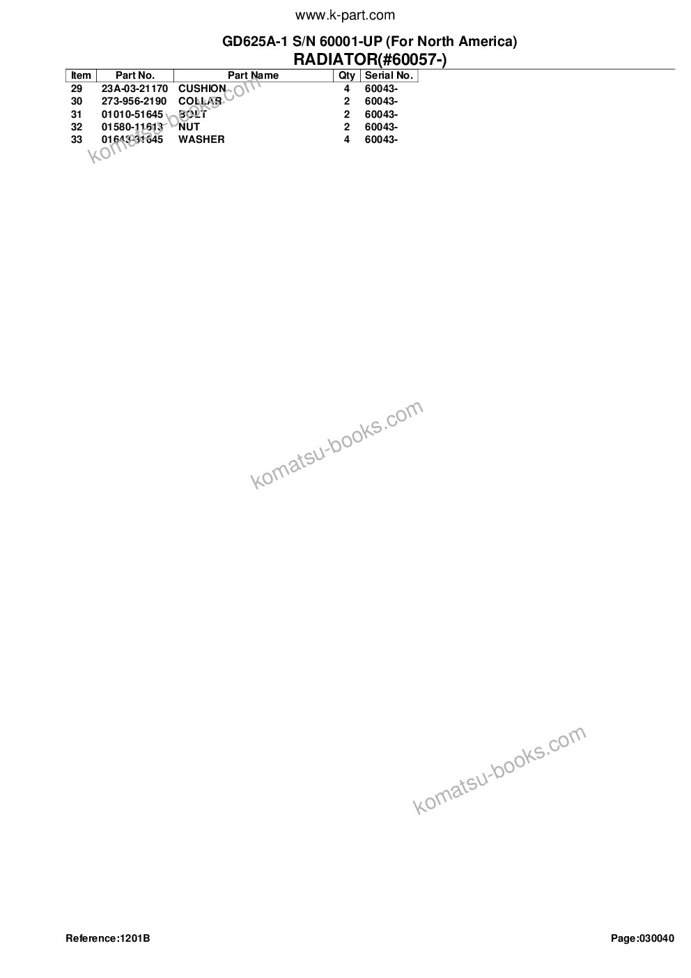 Komatsu gd625a-1 s/n 60001-up for north america Parts catalog cover Page 10 Komatsu gd625a-1 s/n 60001-up for north america Parts catalog cover Page 10