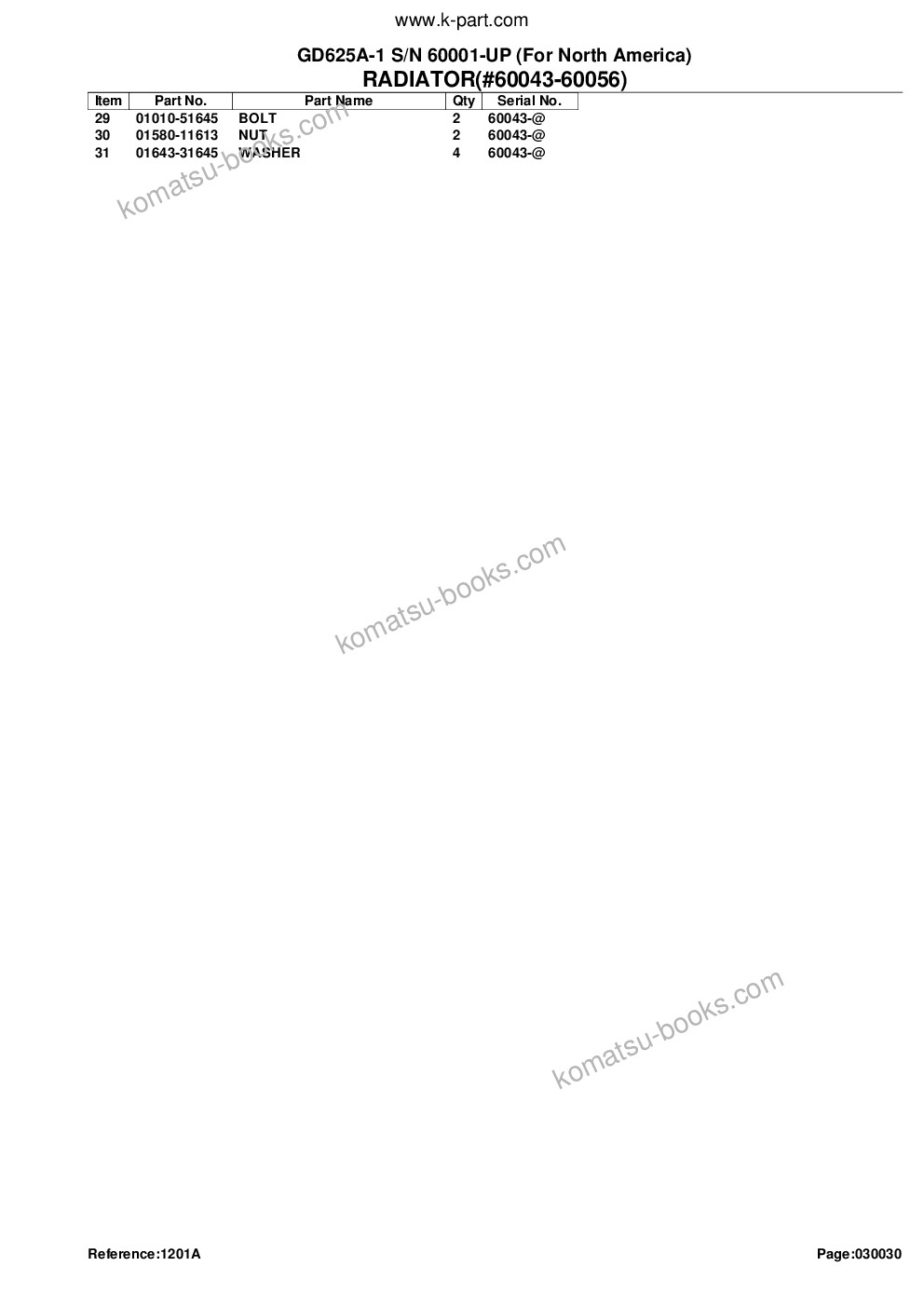 Komatsu gd625a-1 s/n 60001-up for north america Parts catalog cover Page 8 Komatsu gd625a-1 s/n 60001-up for north america Parts catalog cover Page 8