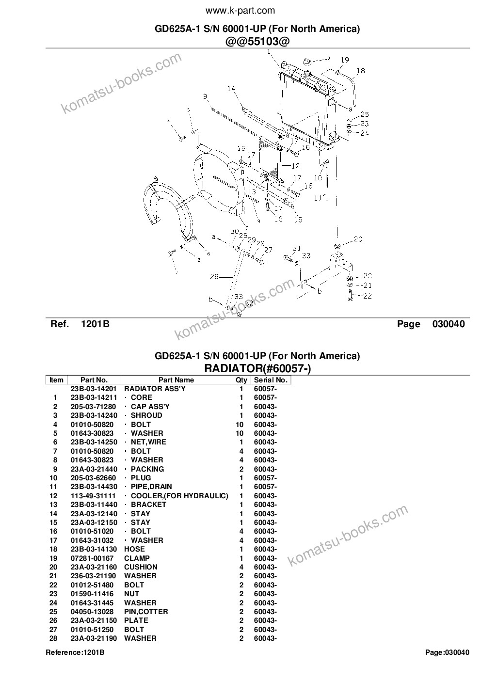 Komatsu gd625a-1 s/n 60001-up for north america Parts catalog cover Page 9 Komatsu gd625a-1 s/n 60001-up for north america Parts catalog cover Page 9