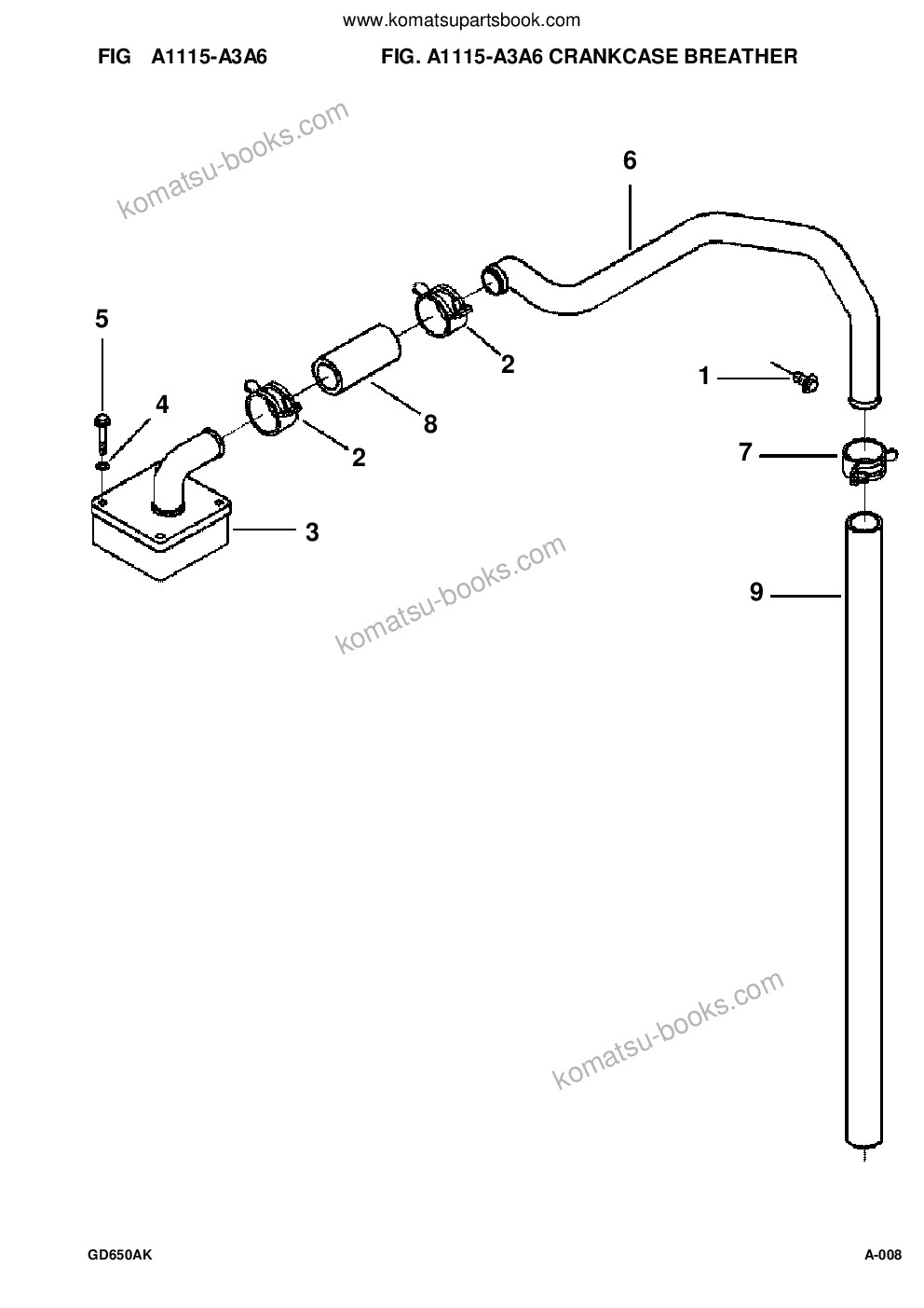 Komatsu gd650a-2cy s/n 211061-211069 Parts catalog cover Page 10 Komatsu gd650a-2cy s/n 211061-211069 Parts catalog cover Page 10