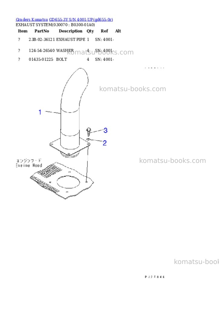 Komatsu gd655-3y s/n 4001-up Parts catalog cover Page 6 Komatsu gd655-3y s/n 4001-up Parts catalog cover Page 6