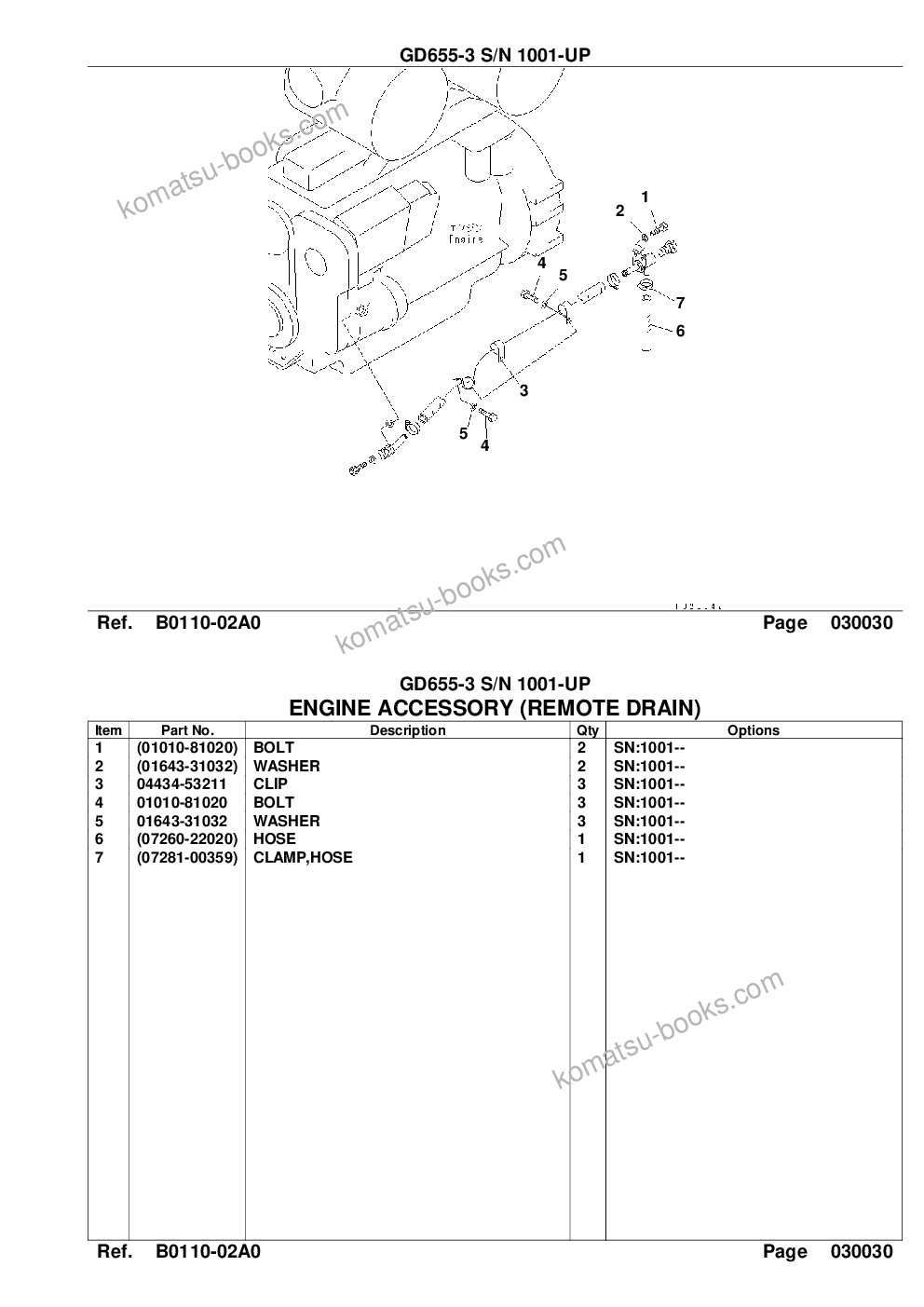 Komatsu gd655-3 s/n 1001-up Catálogo de piezas cover Page 5