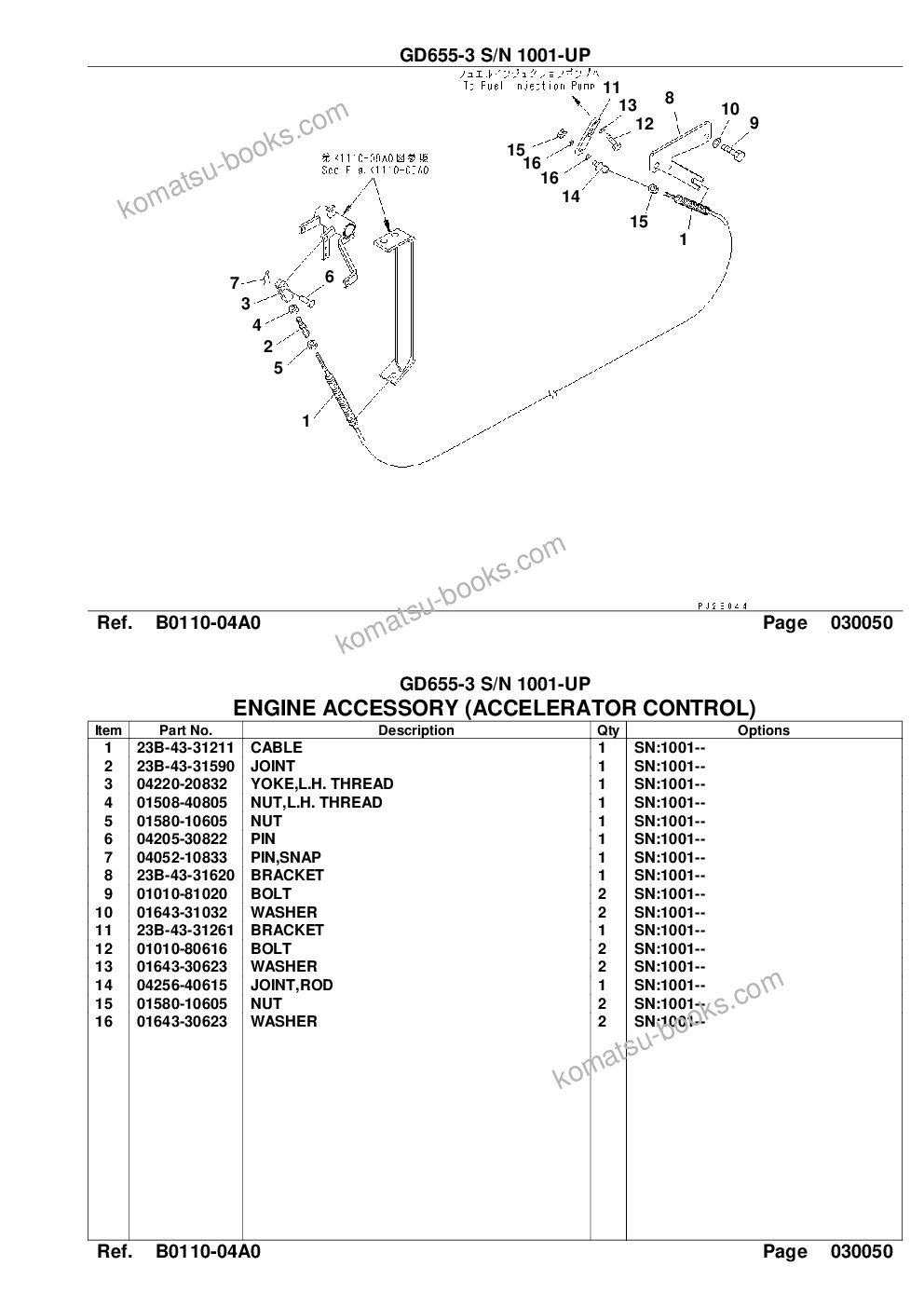Komatsu gd655-3 s/n 1001-up Catálogo de piezas cover Page 7