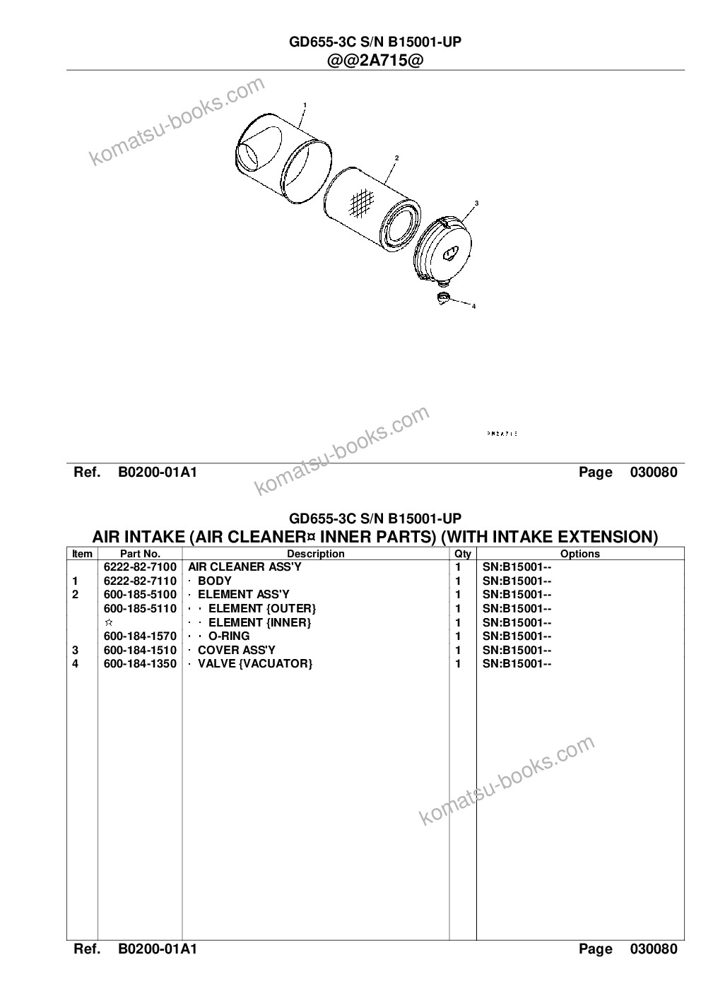 Komatsu gd655-3c s/n b15001-up Parts catalog cover Page 10